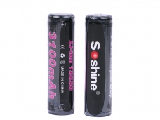 2Pcs Soshine 18650 3100mAh Protected 3.7V Li-ion Rechargeable Battery with Plastic Case